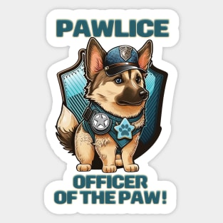 Pawlice Officer of the Paw - Police K9 Dog Sticker